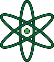 Grün Atom Symbol auf Weiß Hintergrund. vektor
