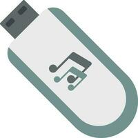 Musik- Stift Fahrt oder USB Symbol im eben Stil. vektor