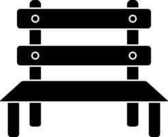 glyf ikon eller symbol av bänk i svart och vit Färg. vektor
