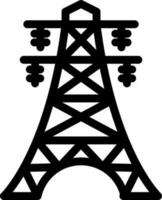 elektrisch Leistung Pylon Symbol im Linie Kunst. vektor