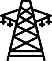 svart linje konst illustration av överföring torn ikon. vektor