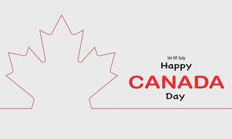 Kanada-Tag mit Ahornblatt-Linienvektor vektor