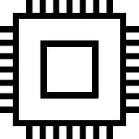 linje konst mikro chip ikon i platt stil. vektor