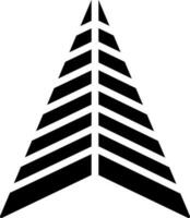schwarz und Weiß Pfeil Symbol im eben Stil. vektor