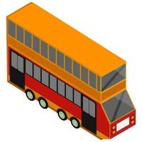 isometrisk se av dubbel- däck buss på vit bakgrund. vektor