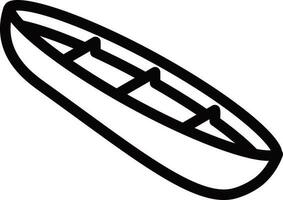Kanu Boot Symbol im dünn Linie Kunst. vektor