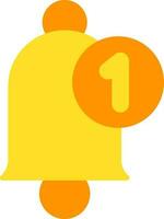ett underrättelse klocka ikon i gul och orange Färg. vektor