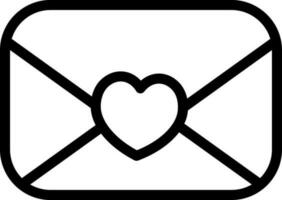 Liebe Brief oder Mail Symbol im dünn Linie Kunst. vektor