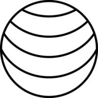 svart linje konst illustration av en yoga boll. vektor