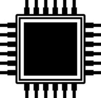 schwarz und Weiß ai Prozessor Chip Symbol im eben Stil. vektor