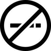Nej rökning glyf ikon eller symbol. vektor
