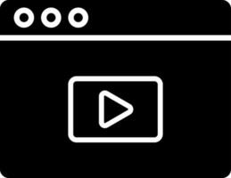 Multimedia Browser Symbol im schwarz und Weiß Farbe. vektor