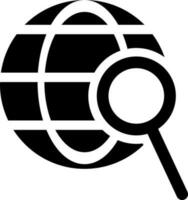 Illustration von global Suche Glyphe Symbol. vektor