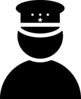 svart och vit illustration av polis ikon. vektor