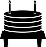 schwarz und Weiß Kuchen Symbol im eben Stil. vektor