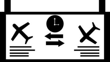 Flughafen die Info Zeichen Tafel Symbol im eben Stil. vektor