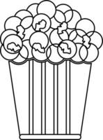 Illustration von Popcorn Symbol zum Kino im Schlaganfall. vektor