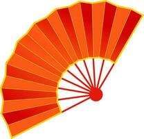 kinesisk fläkt i röd och orange Färg. vektor