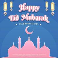 social media baner eid mubarak. eid tema. de välsignad månad. kairo. istanbul. Kalkon. arab. vektor. selamat idul Fitri vektor