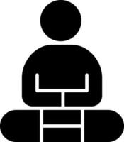 Meditation Yoga Pose Symbol im eben Stil. vektor