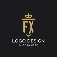 fx Monogramm mit mittelalterlich Stil, Luxus und elegant Initiale Logo Design vektor
