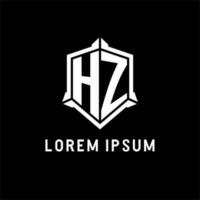 hz logotyp första med skydda form design stil vektor