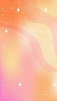modisch Gelb Orange Rosa verschwommen Gittergewebe Gradient abstrakt storisch Vorlage Hintergrund mit Kopieren Raum und Hand gezeichnet kawaii y2k Linie und Welle Elemente glatt und gerundet Kritzeleien vektor