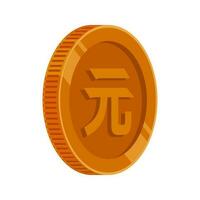 renminbi brons mynt Kina yuan pengar koppar vektor