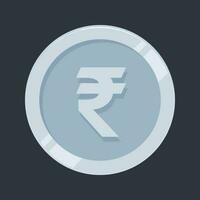 Rupie Münze Silber Indien Geld Zinn Vektor