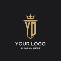 yo monogram med medeltida stil, lyx och elegant första logotyp design vektor