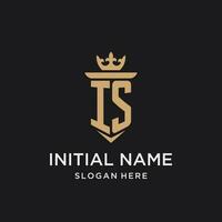 ist Monogramm mit mittelalterlich Stil, Luxus und elegant Initiale Logo Design vektor