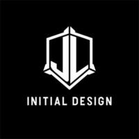 J L Logo Initiale mit Schild gestalten Design Stil vektor