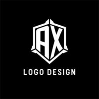 Axt Logo Initiale mit Schild gestalten Design Stil vektor