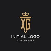 xg Monogramm mit mittelalterlich Stil, Luxus und elegant Initiale Logo Design vektor