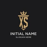 xs Monogramm mit mittelalterlich Stil, Luxus und elegant Initiale Logo Design vektor