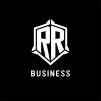 rr Logo Initiale mit Schild gestalten Design Stil vektor