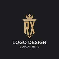 rx Monogramm mit mittelalterlich Stil, Luxus und elegant Initiale Logo Design vektor