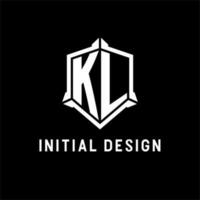 kl logotyp första med skydda form design stil vektor