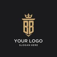 bb Monogramm mit mittelalterlich Stil, Luxus und elegant Initiale Logo Design vektor