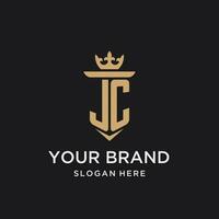 jc Monogramm mit mittelalterlich Stil, Luxus und elegant Initiale Logo Design vektor
