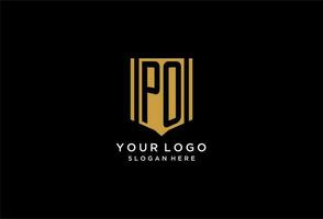 po Monogramm Logo mit geometrisch Schild Symbol Design vektor