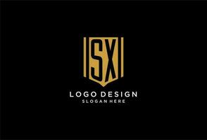 sx Monogramm Logo mit geometrisch Schild Symbol Design vektor