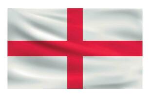 realistisch National Flagge von England. Strom Zustand Flagge gemacht von Stoff. vektor