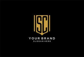 sc Monogramm Logo mit geometrisch Schild Symbol Design vektor