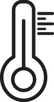 einfach, Schwarz, umrissen, linear Temperatur, Temperatur Messung Symbol- Vektor