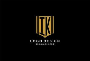 ich k Monogramm Logo mit geometrisch Schild Symbol Design vektor