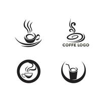 kaffebönans ikoner, varm dryck vektor