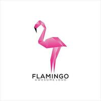 Flamingo Logo Design Origami Gradient bunt vektor