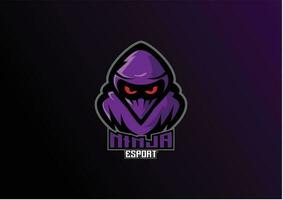 Ninja Esport Logo Design Prämie Maskottchen vektor