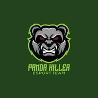 Panda Mörder Logo Design Maskottchen Esport Spielen vektor